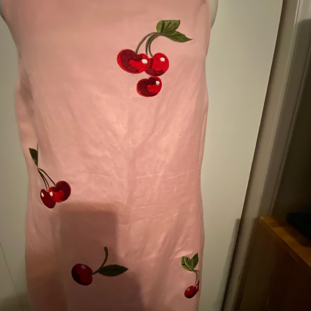 Jessica Howard Pink Red embroidered sundress Square neck Sleeveless Vintage SZ16 - Picture 7 of 16